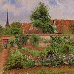 Камиль Писсарро - Огород в Эраньи, хмурое небо, утро (1901)