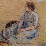 Камиль Писсарро - Женщина, сидящая на полу (1890)