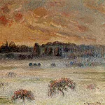 Камиль Писсарро - Закат и туман, Эраньи (1891)