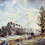 Камиль Писсарро - Дорога в Лувесьене - впечатление от снега (1872)