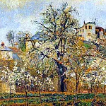 Камиль Писсарро - Огород с деревьями в цвету, весна, Понтуаз (1877)