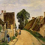 Камиль Писсарро - Деревенская улица, Овер-сюр-Уаз (1873)