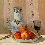 Camille Pissarro - Still Life with Apples and Pitcher. (1872)