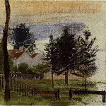 Камиль Писсарро - Пейзаж в Лувесьене. (1869)