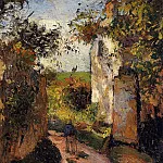 Камиль Писсарро - Крестьянин на дорожке в селении Эрмитаж, Понтуаз (1876)