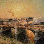 Камиль Писсарро - Мост Буаэльдьё на закате, Руан 1896