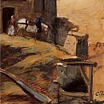 Камиль Писсарро - Белая лошадь на ферме (1874)