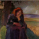 Камиль Писсарро - Сидящая пастушка (1892)