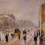 Камиль Писсарро - Отдаленные от центра бульвары, впечатление от снега (1879)
