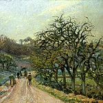 Камиль Писсарро - Дорога с яблонями по обочине вблизи Осни, Понтуаз (1874)