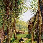 Camille Pissarro - Forest scene with two figures 