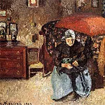 Камиль Писсарро - Пожилая женщина, штопающая старую одежду, Морэ (1902)