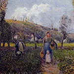 Камиль Писсарро - Женщина с малышкой, идущая с полей после жатвы, Понтуаз (1882)