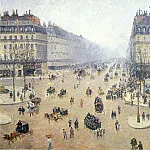 Камиль Писсарро - Авеню л Опера. Площадь Французского Театра. Туманный день