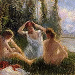 Камиль Писсарро - Купальщицы на берегу реки (1901)