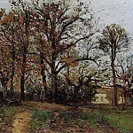Камиль Писсарро - Деревья на холме, осенний пейзаж, Лувесьен (1872)