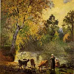 Камиль Писсарро - Осень, пруд в Монфуко (1875)