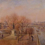 Камиль Писсарро - Мост Пон-Нёф, статуя Генриха IV, солнечное утро (1900)
