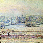 Камиль Писсарро - Вид Базенкура, мороз, утро (1892)