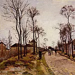Камиль Писсарро - Дорога в Сен-Сир, проходящая через Лувесьен (1870)