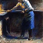 Камиль Писсарро - Эжен Мюре у своей печи для выпечки кондитерских изделий (1877)
