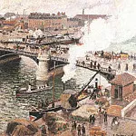 Camille Pissarro - Pissarro Bouidieu Bridge, Rouen, Damp Weather, 1896, Art gal