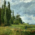 Камиль Писсарро - Холм Гроэтте, Понтуаз, хмурое небо (1875)