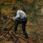 Камиль Писсарро - Папаша Мелон за пилкой дров (1879)