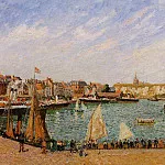 Камиль Писсарро - Солнечный день, внутренняя гавань, Дьеп (1902)