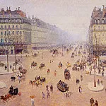 Камиль Писсарро - Авеню л Опера, площадь Французского Театра - Туман (1898)