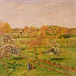 Camille Pissarro - Morning, Flowering Apple Trees, Eragny. (1898)
