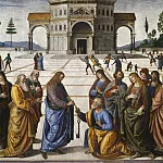 Pietro Perugino - Christ Giving the Keys to Saint Peter (detail)