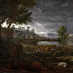 Strormy Landscape with Pyramus and Thisbe, Nicolas Poussin