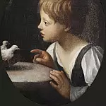 Child with Two Doves. Detail from «The Purification of the Virgin» [After], Guido Reni