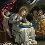 THE VIRGIN SEWING, ACCOMPANIED BY FOUR ANGELS, Guido Reni