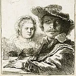 Rembrandt and His Wife Saskia, Rembrandt Harmenszoon Van Rijn