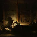De heilige familie bij avond, Rembrandt Harmenszoon Van Rijn