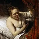 Rembrandt Harmenszoon Van Rijn - A Woman in Bed (Sarah waiting for Tobias)