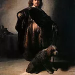Rembrandt Harmenszoon Van Rijn - The Artist in an Oriental Costume, with a Poodle at His Feet