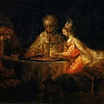 Rembrandt Harmenszoon Van Rijn - Assuerus, Haman and Esther