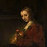 Rembrandt Harmenszoon Van Rijn - Woman with a Pink