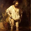 A Woman bathing in a Stream , Rembrandt Harmenszoon Van Rijn