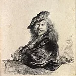 Rembrandt Harmenszoon Van Rijn - Self-Portrait Leaning on a Stone Sill