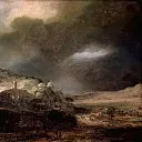 Rembrandt Harmenszoon Van Rijn - Mountain Landscape with a Thunderstorm