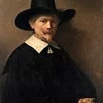 Rembrandt Harmenszoon Van Rijn - Portrait of a Man Holding Gloves (attr)