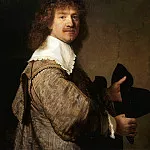 Rembrandt Harmenszoon Van Rijn - Portrait of a man holding a hat