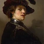 Rembrandt Harmenszoon Van Rijn - Man With A Plumed Cap (attr)