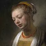 Rembrandt Harmenszoon Van Rijn - Young Woman with a Red Necklace (after)