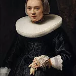Portrait of a woman holding a glove [circle], Rembrandt Harmenszoon Van Rijn