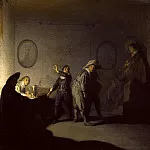 Interior with figures, Rembrandt Harmenszoon Van Rijn